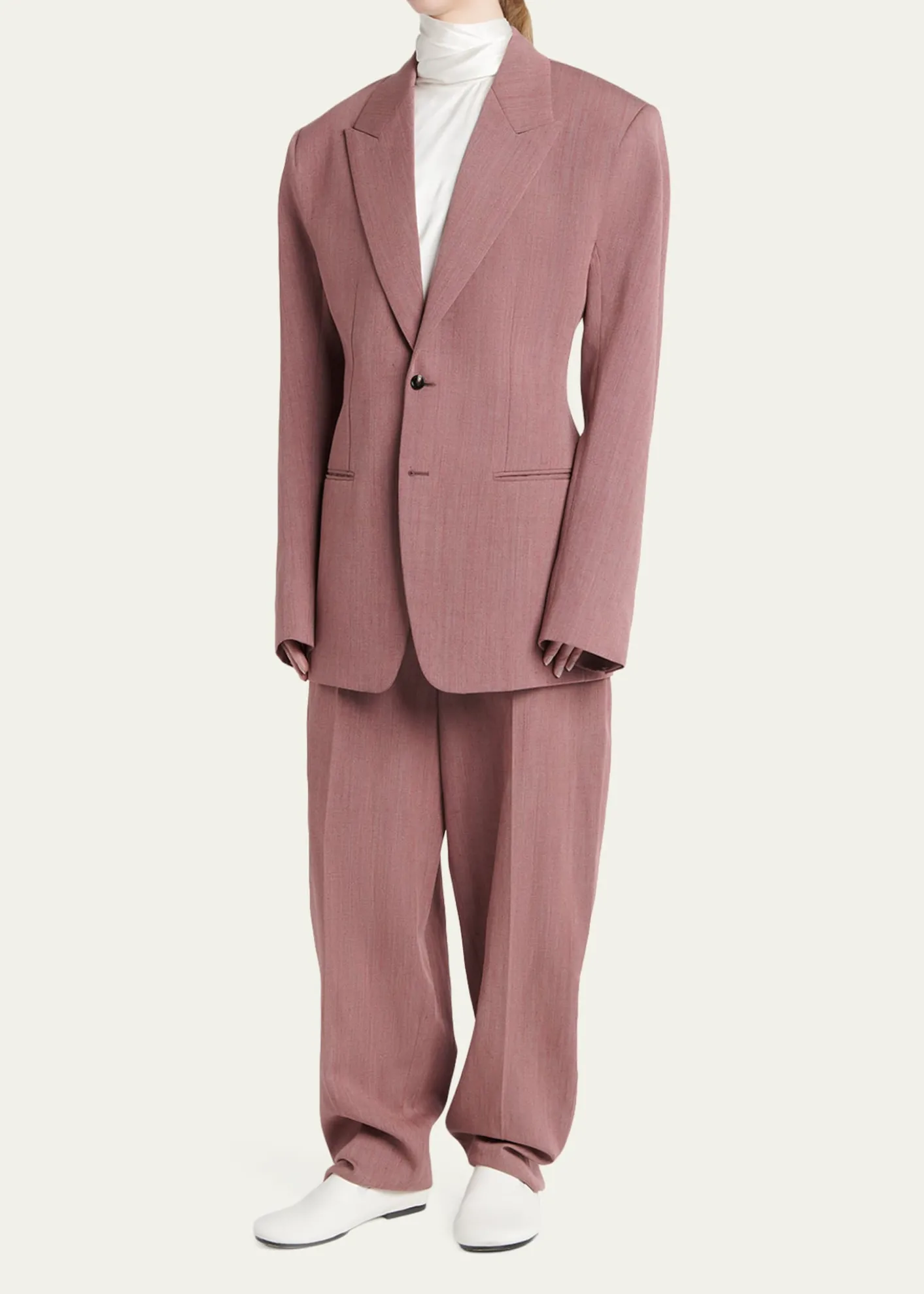 Bottega VenetaOversized Wool-Linen Single-Breasted Jacket