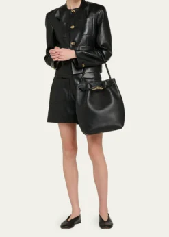 Bottega VenetaPatch Pocket Leather Mini Skirt