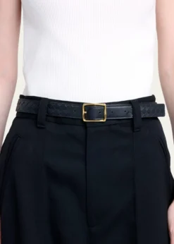 Bottega VenetaReverso Intrecciato Calfskin Leather Belt