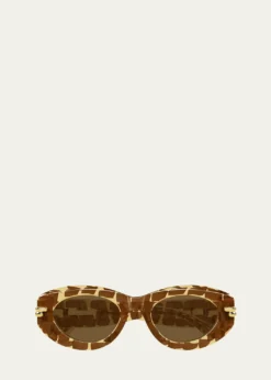 Bottega VenetaRibbon 55mm Acetate Oval Sunglasses