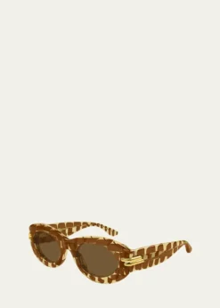 Bottega VenetaRibbon 55mm Acetate Oval Sunglasses