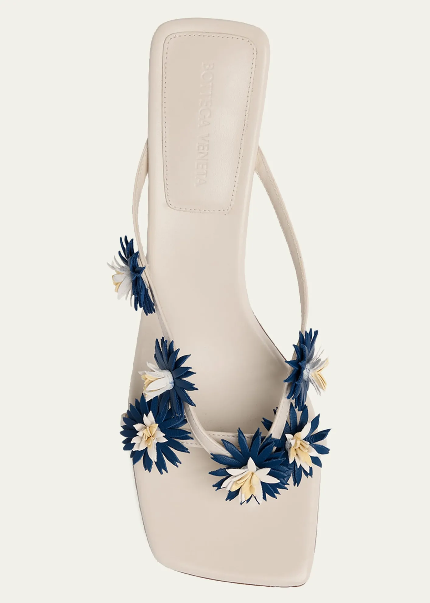Bottega VenetaRiva Floral Leather Kitten-Heel Sandals