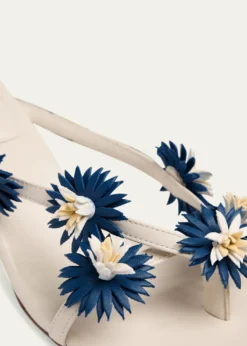 Bottega VenetaRiva Floral Leather Kitten-Heel Sandals