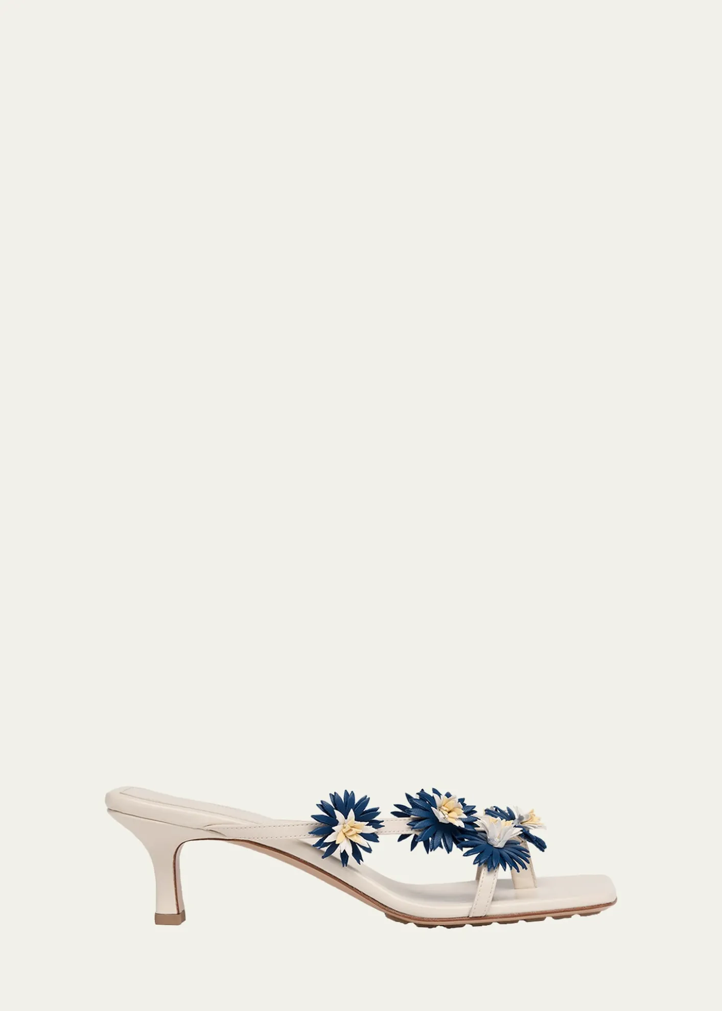 Bottega VenetaRiva Floral Leather Kitten-Heel Sandals