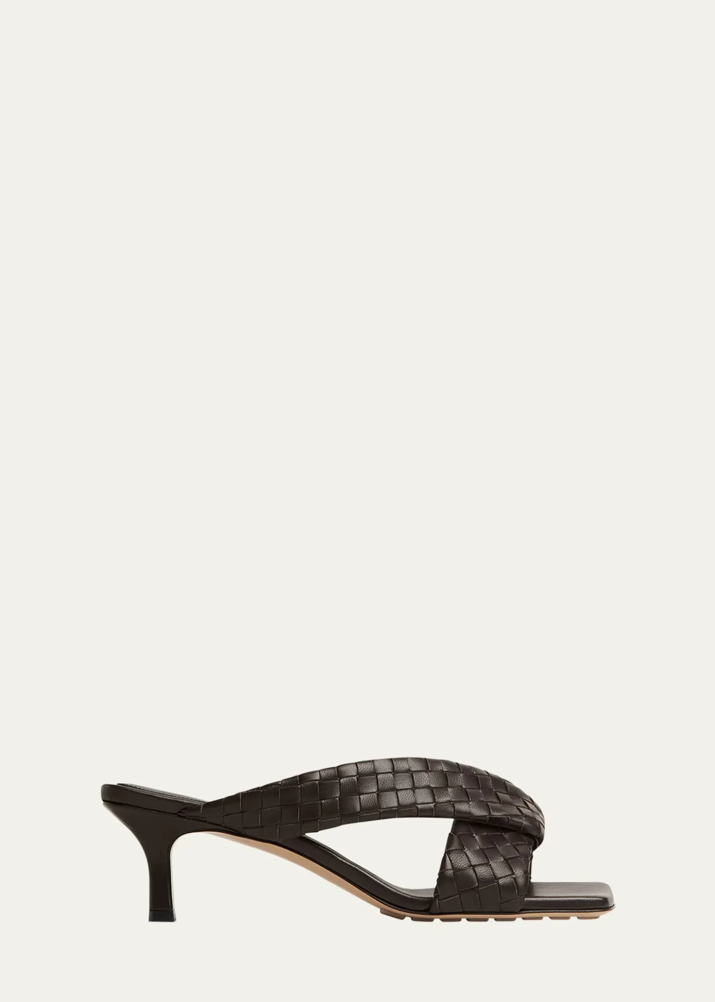 Bottega VenetaRiva Micro Woven Nappa Leather Kitten-Heel Sandals