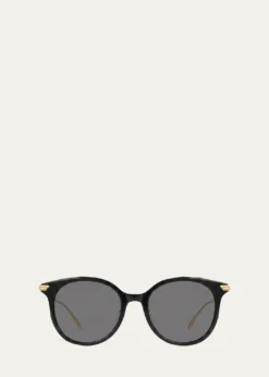 Bottega VenetaRound Acetate/Metal Sunglasses