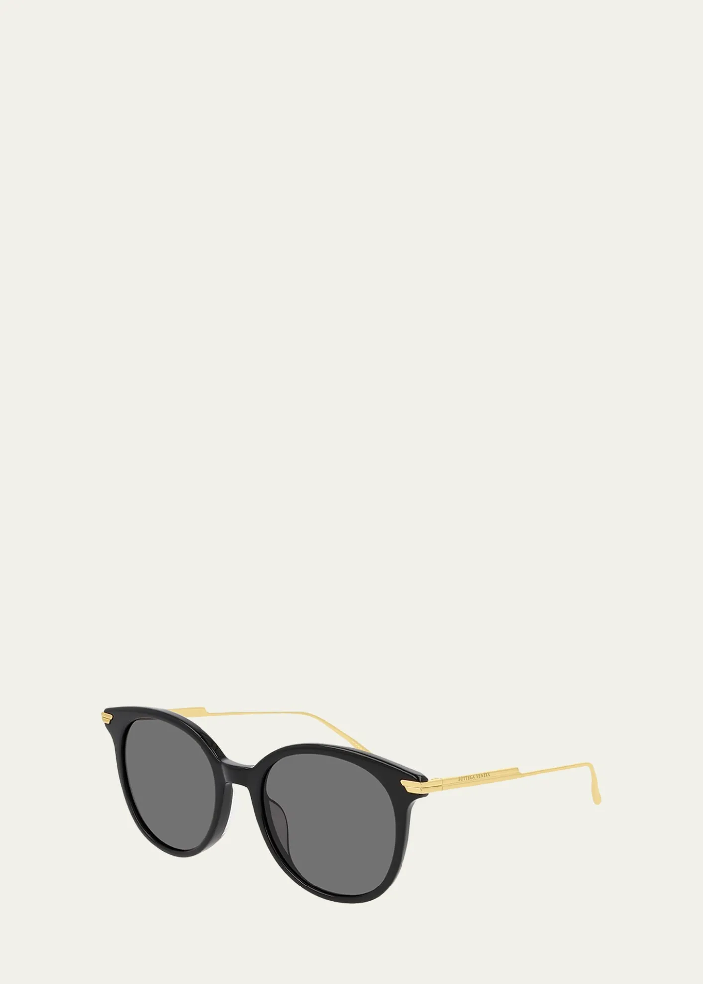 Bottega VenetaRound Acetate/Metal Sunglasses