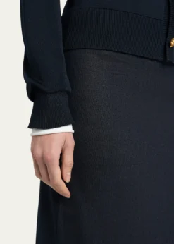 Bottega VenetaSilk Double Knit Crewneck Cardigan