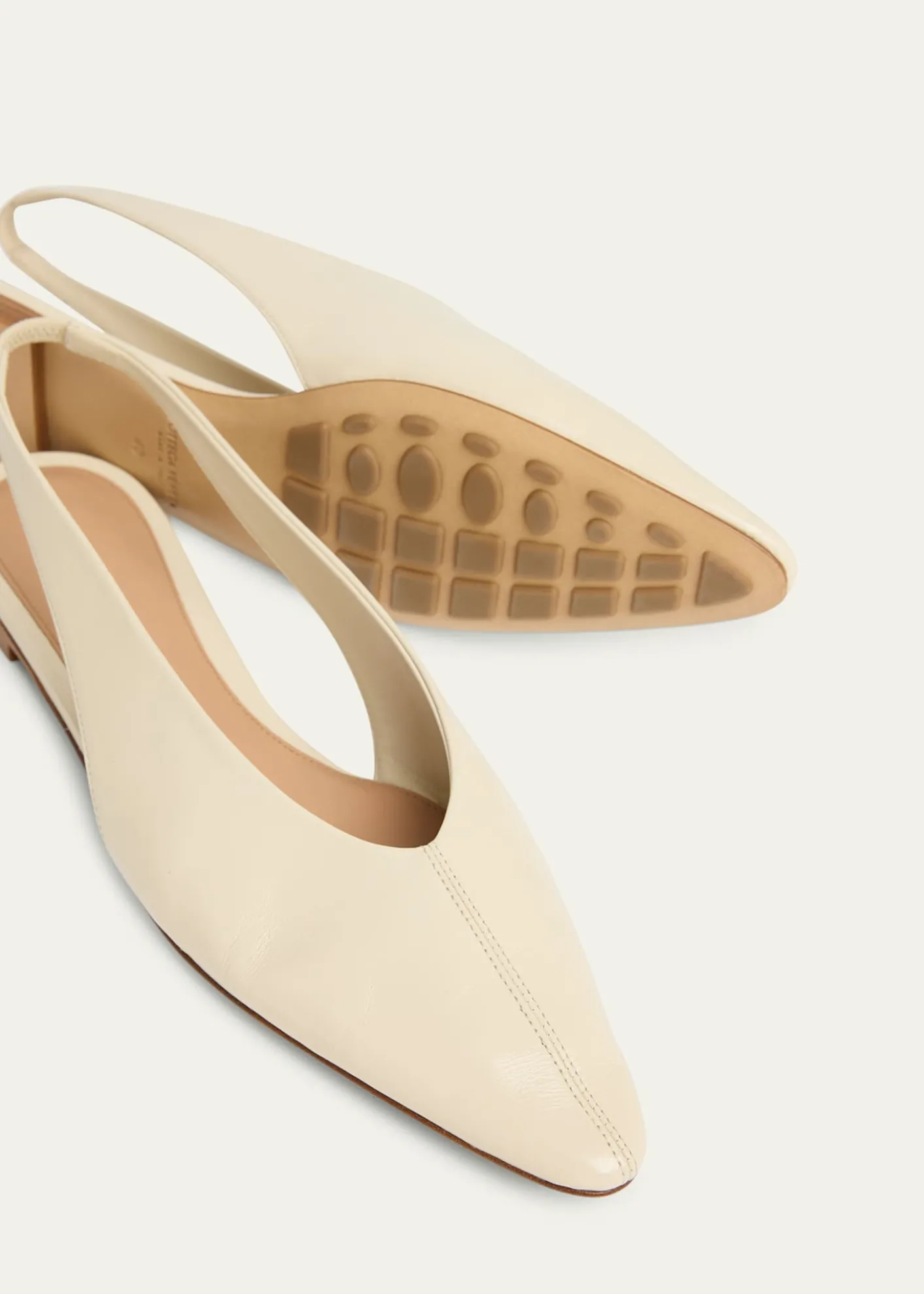 Bottega VenetaSlingback Pointed Leather Ballet Flats