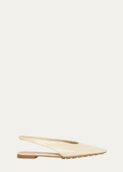 Bottega VenetaSlingback Pointed Leather Ballet Flats