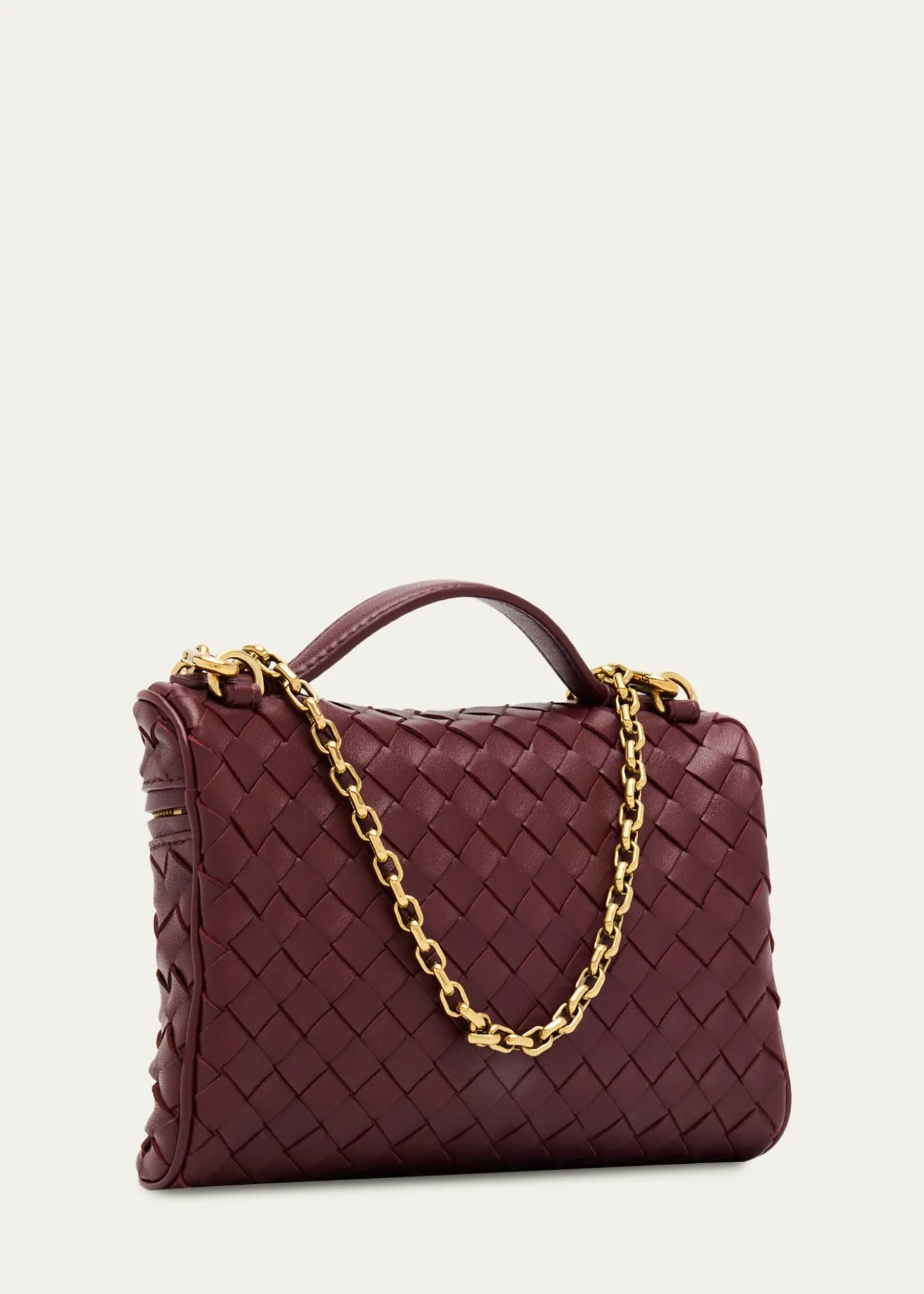 Bottega VenetaSmall Soft Vanity Intrecciato Leather Crossbody Bag