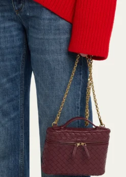 Bottega VenetaSmall Soft Vanity Intrecciato Leather Crossbody Bag