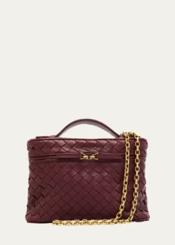 Bottega VenetaSmall Soft Vanity Intrecciato Leather Crossbody Bag
