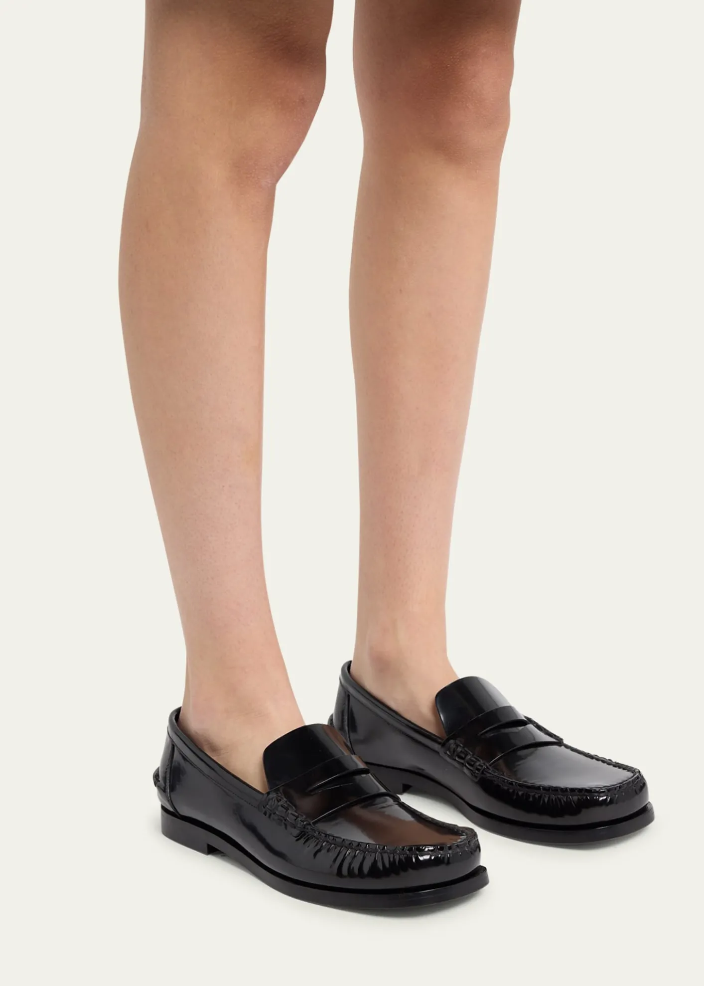 Bottega VenetaSoft Leather Penny Loafers
