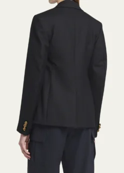 Bottega VenetaSubtle Stripe Knot Button Wool Jacket