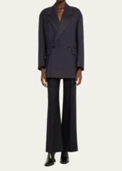 Bottega VenetaSubtle Stripe Double-Breasted Wool Jacket
