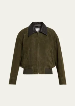 Bottega VenetaSuede Leather Blouson Jacket