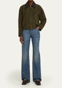 Bottega VenetaSuede Leather Blouson Jacket