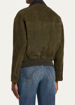 Bottega VenetaSuede Leather Blouson Jacket