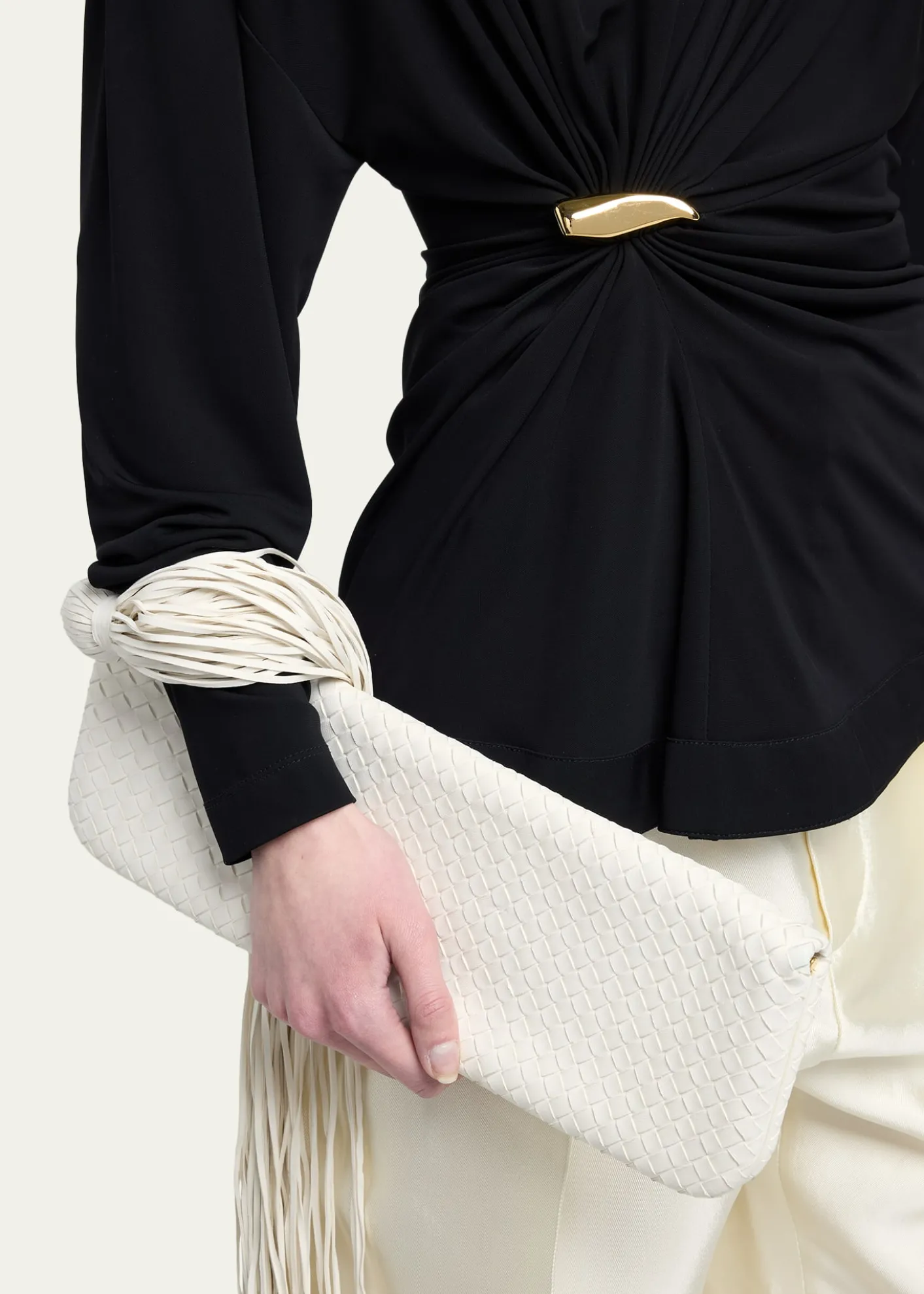 Bottega VenetaTassel Nappa Leather Clutch Bag