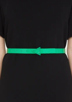 Bottega VenetaTriangle Lambskin Leather Buckle Belt