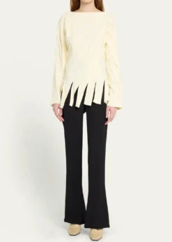 Bottega VenetaWool Twill Flare Trousers