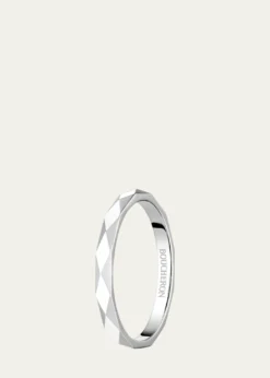 BoucheronFacette Medium Platinum Wedding Band Ring, Size 53