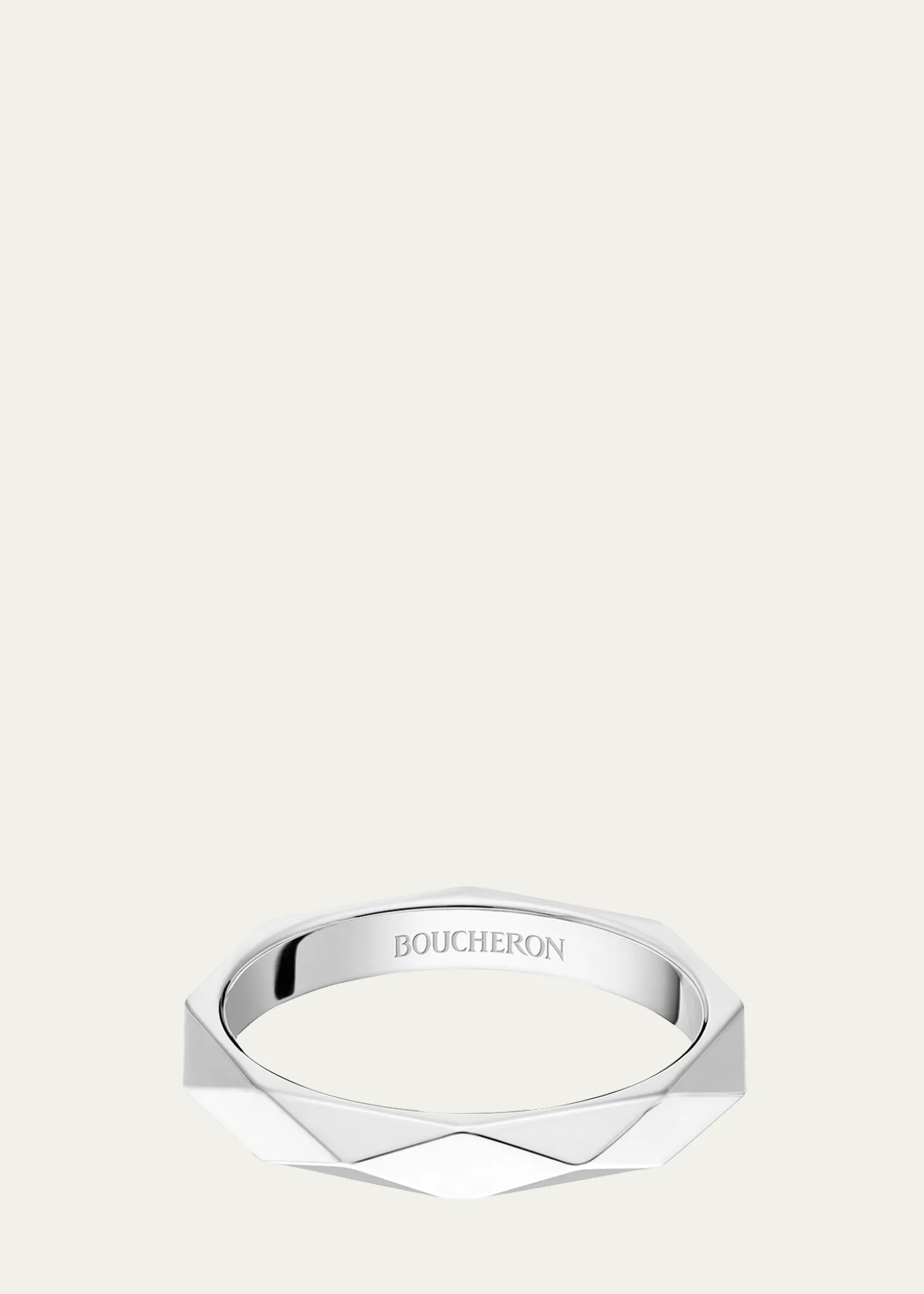 BoucheronFacette Medium Platinum Wedding Band Ring