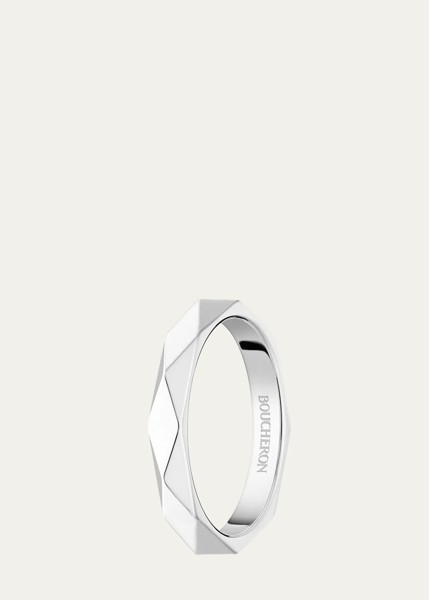 BoucheronFacette Medium Platinum Wedding Band Ring