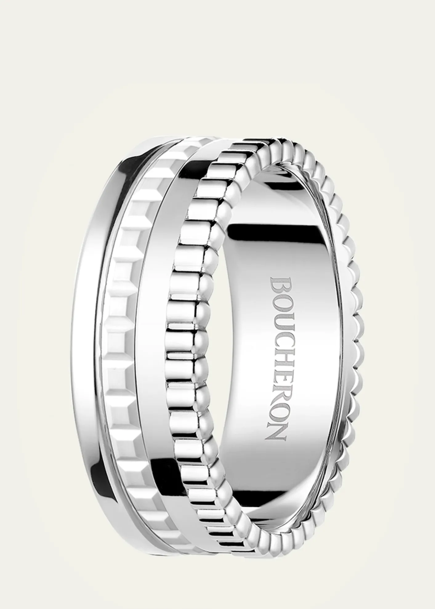Boucheron18K White Gold Quatre Double White Edition Small Ring