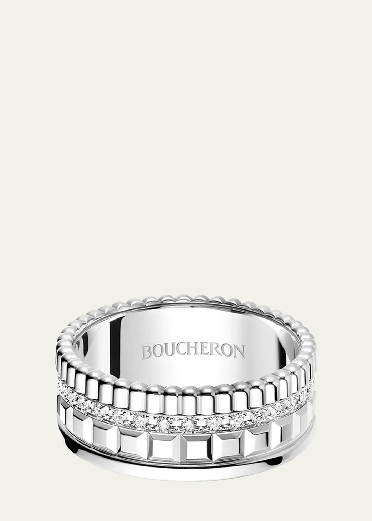 Boucheron18K White Gold Quatre Radiant Edition Ring with Diamonds