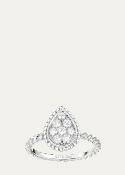 Boucheron18K White Gold Serpent Boheme Diamond Ring with S Motif