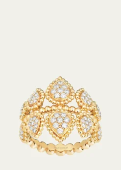 Boucheron18K Yellow Gold Serpent Boheme Motif Ring with Diamonds