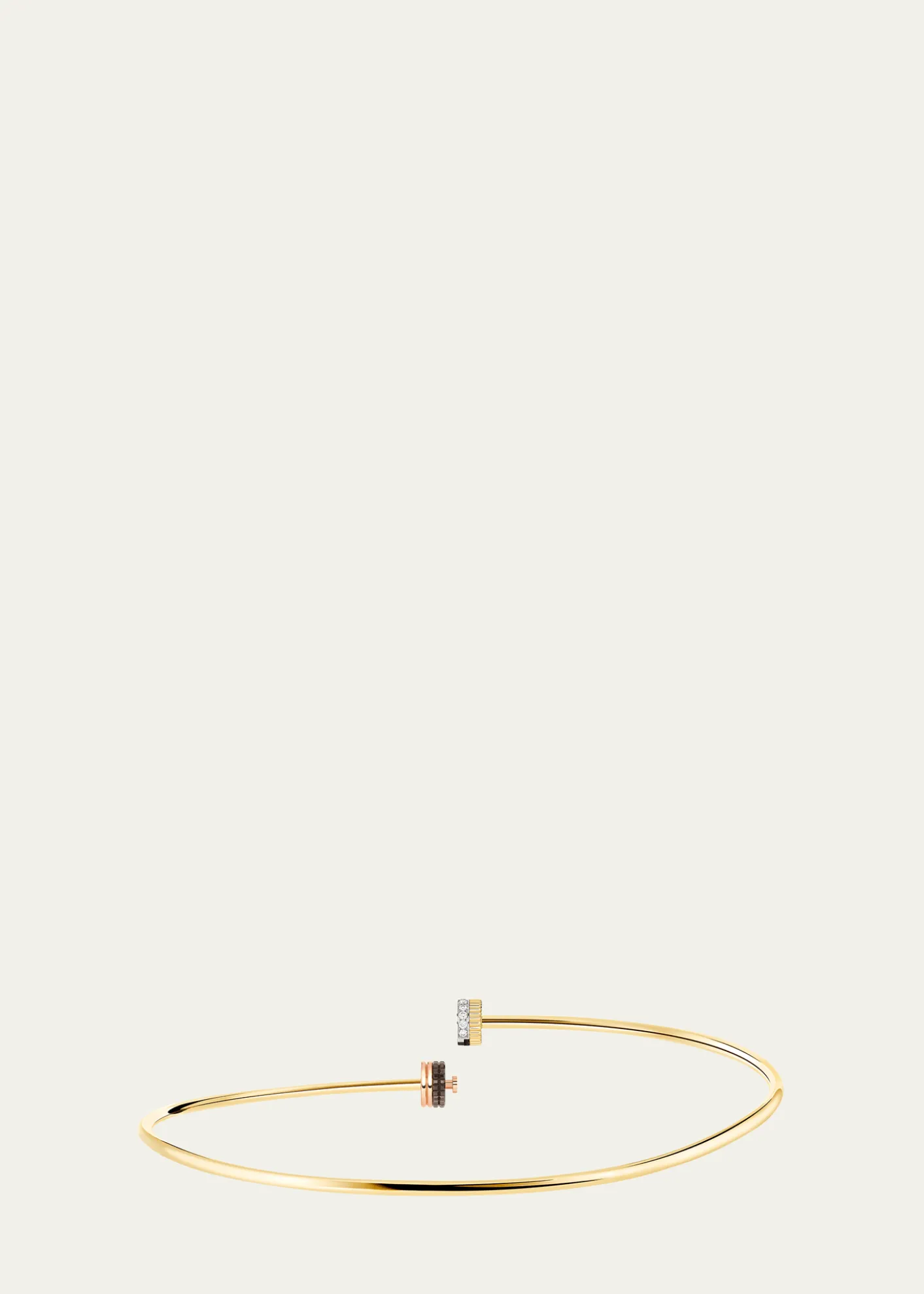 Boucheron Quatre Classique 18K Tricolor Gold Necklace with Brown PVD and Diamonds