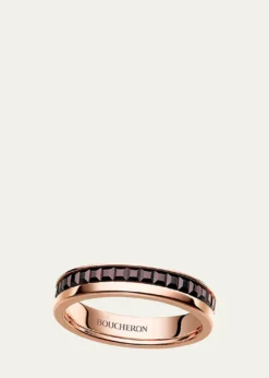 BoucheronQuatre Follies 18k Pink Gold and Brown PVD Wedding Band Ring