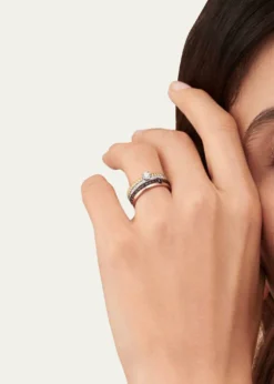 BoucheronQuatre Follies 18k Pink Gold and Brown PVD Wedding Band Ring