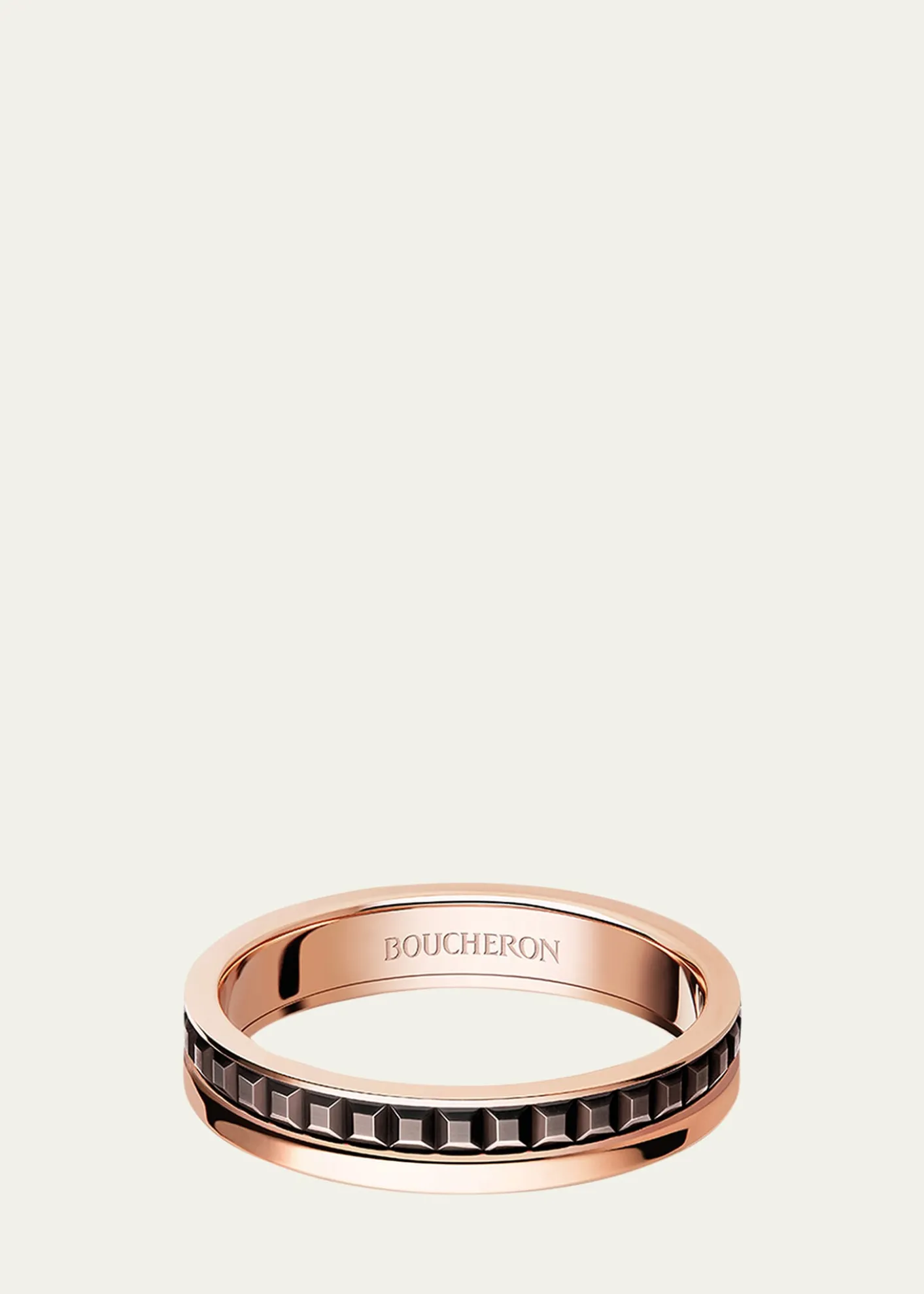 BoucheronQuatre 18K Rose Gold & Brown PVD Band Ring