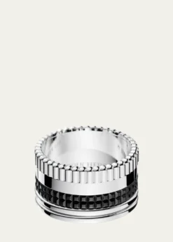 BoucheronQuatre Large Ring in White Gold with Black PVD, Size 54