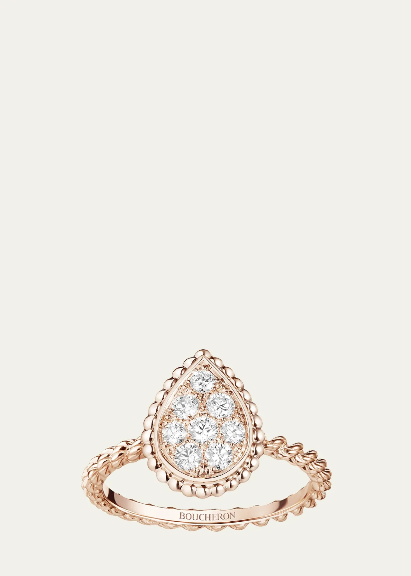 BoucheronSerpent Boheme Pink Gold Motif Diamond Ring