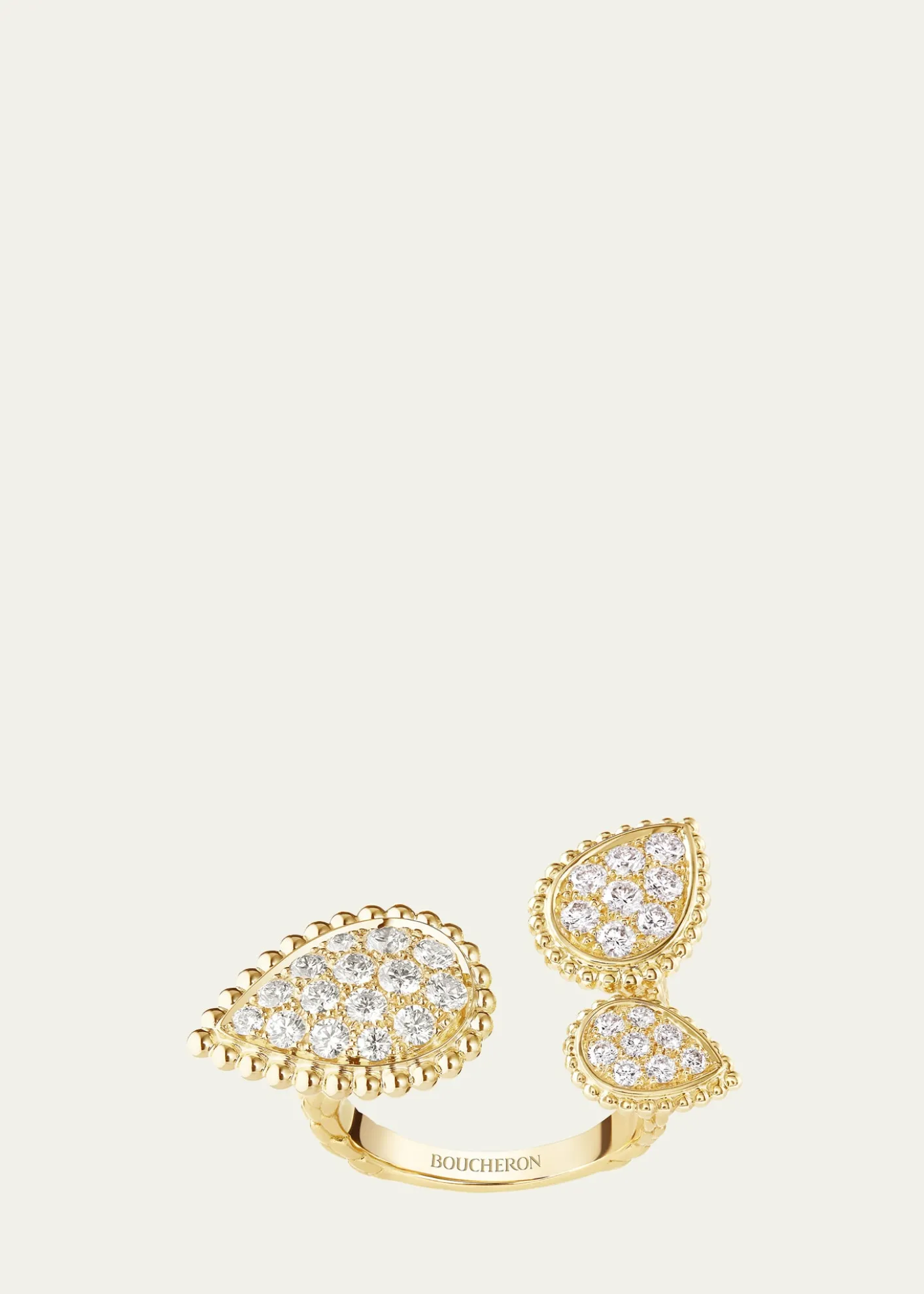 BoucheronYellow Gold Serpent Boheme Diamond 3-Motif Ring