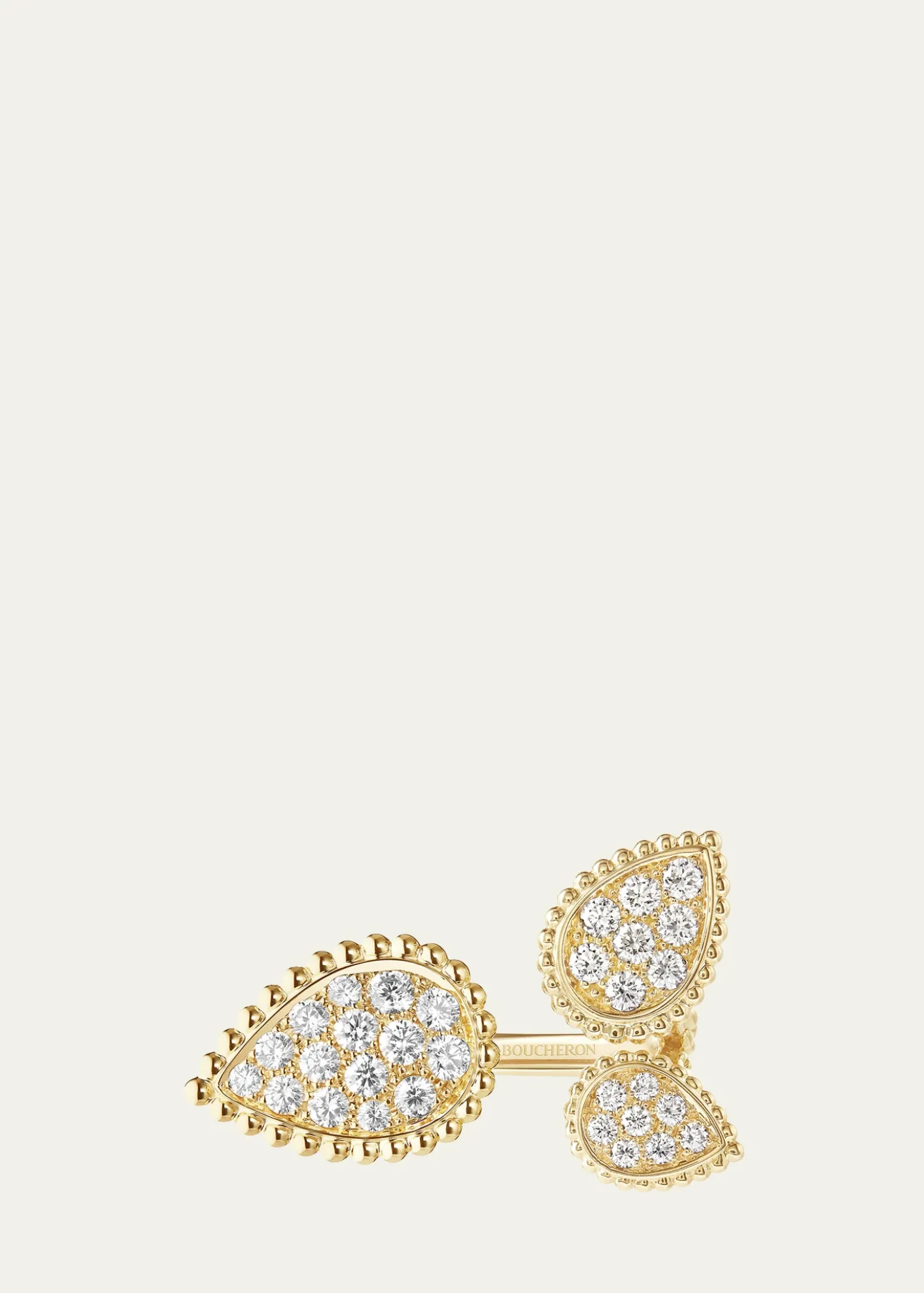 BoucheronYellow Gold Serpent Boheme Diamond 3-Motif Ring