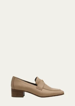 BougeotteCuban Block-Heel Leather Loafers