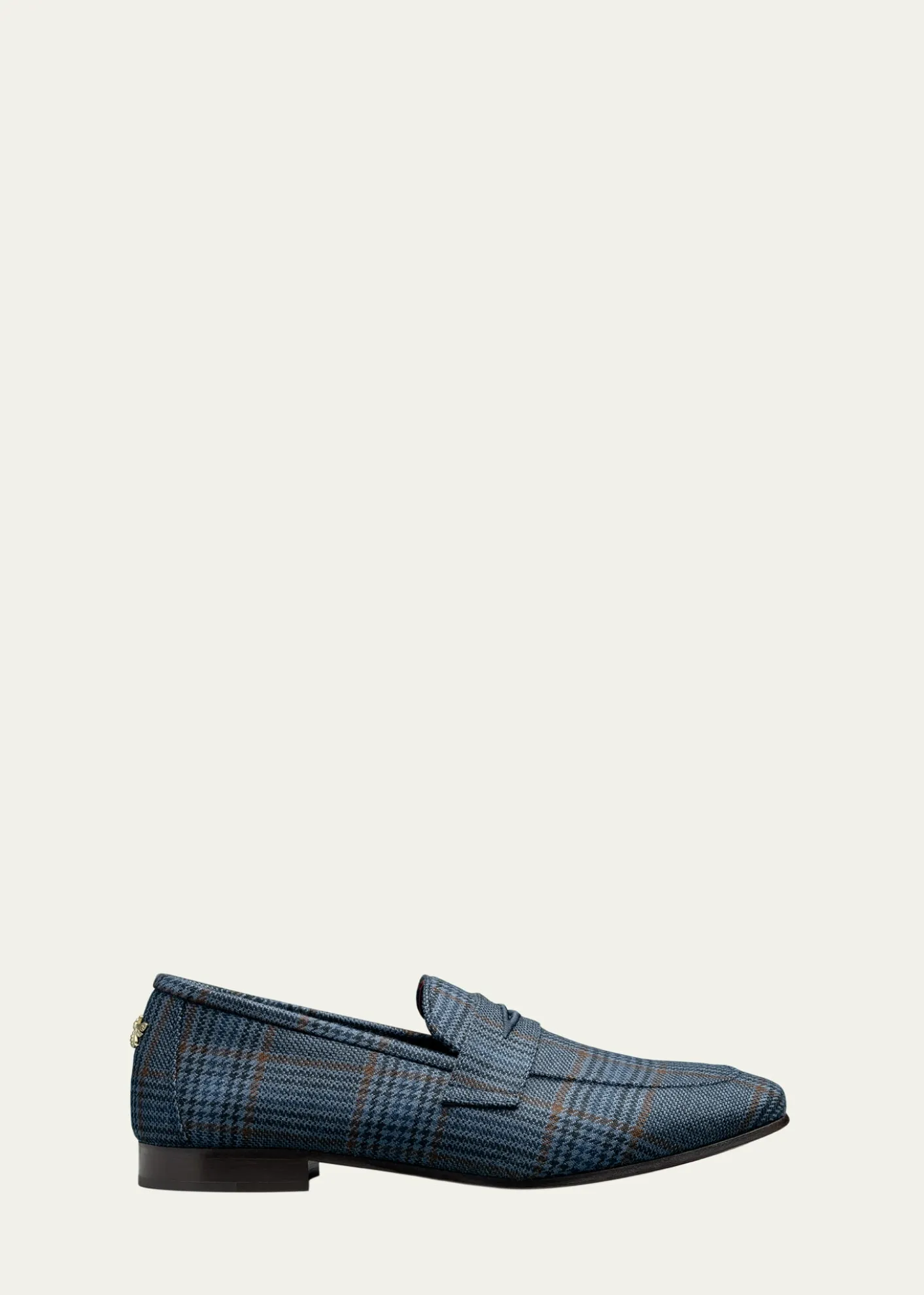 BougeotteFlaneur Plaid Wool Penny Loafers