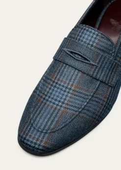 BougeotteFlaneur Plaid Wool Penny Loafers