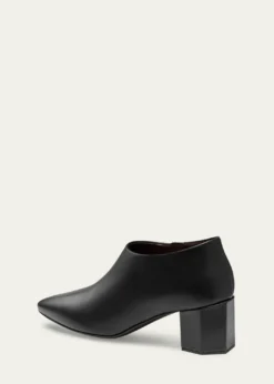 BougeotteLeather Low Heeled Hexagon Booties