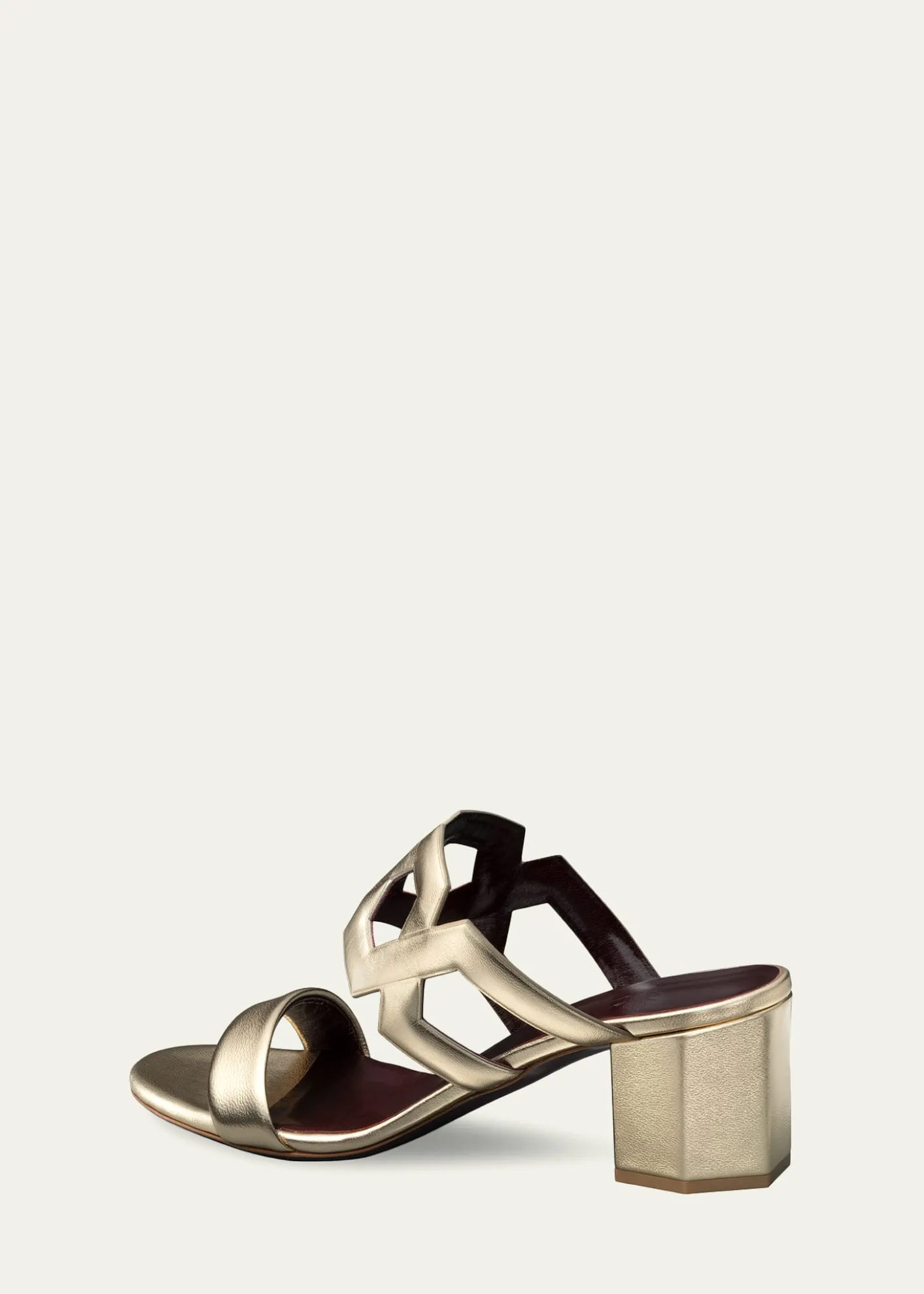 Bougeotte55mm Metallic Link Block-Heel Sandals