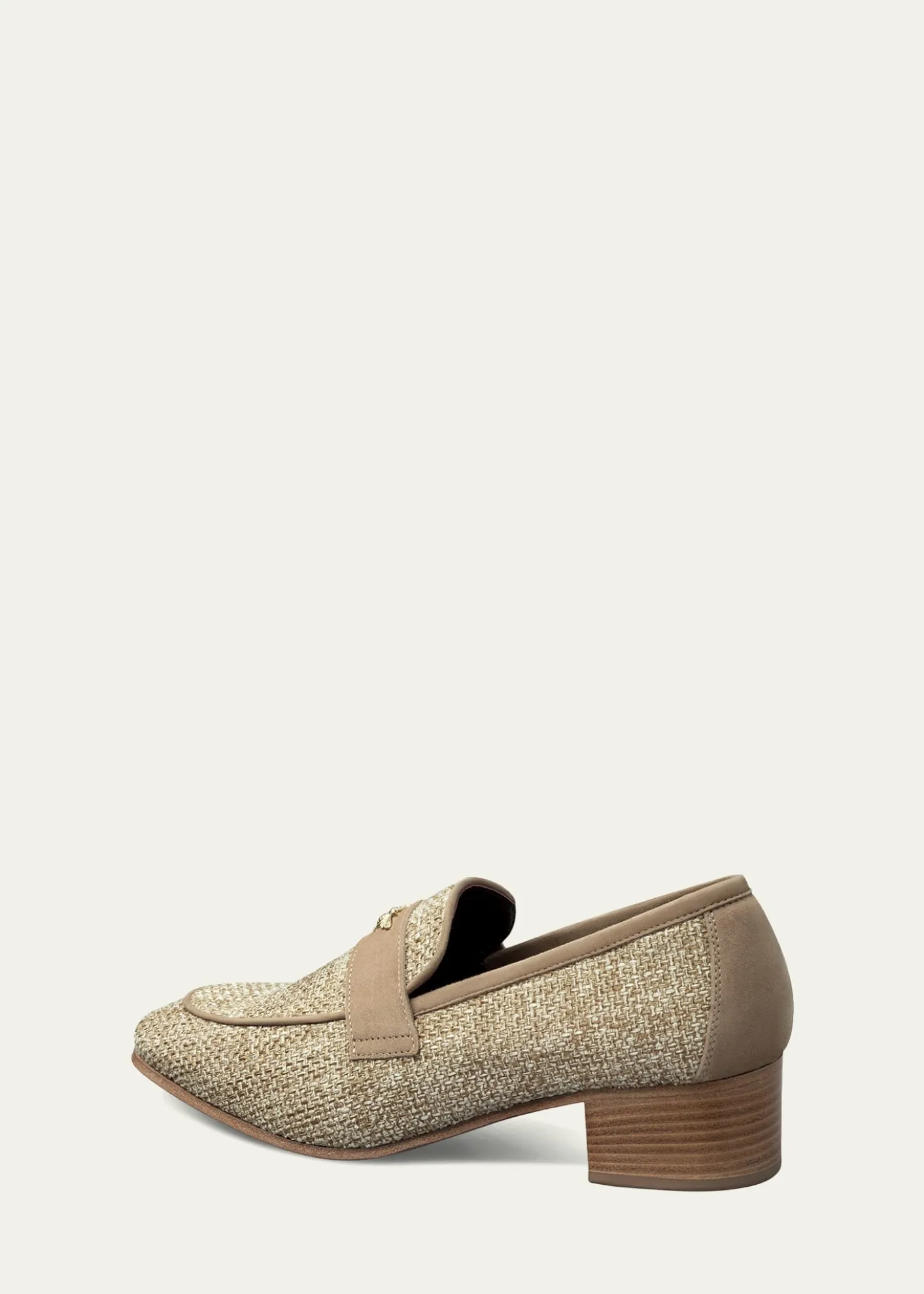 Bougeotte35mm Raffia Block-Heel Loafers