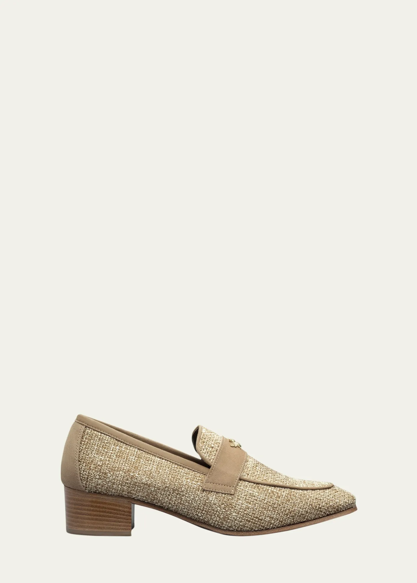 Bougeotte35mm Raffia Block-Heel Loafers