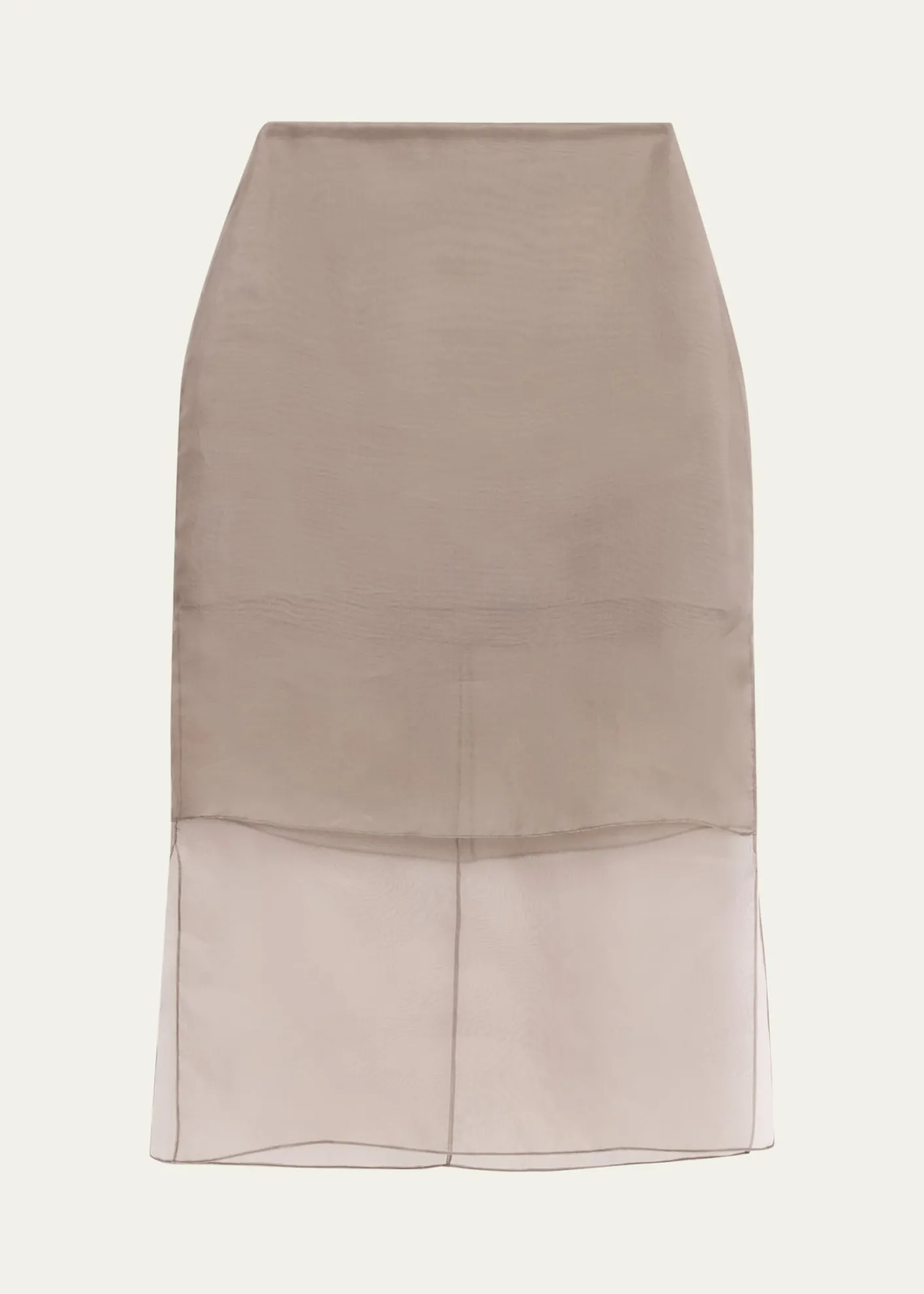 Brandon MaxwellBrett Layered Silk Organza Midi Pencil Skirt