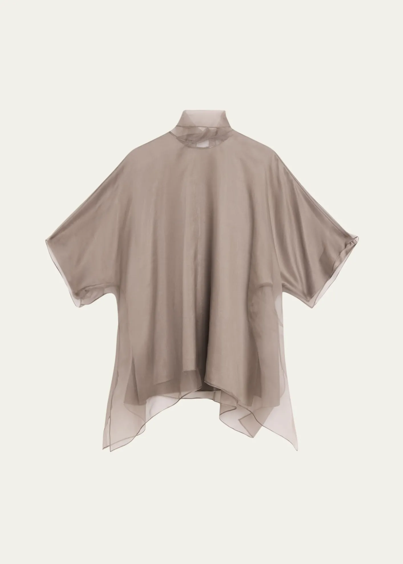 Brandon MaxwellCali Scarf-Neck Silk Organza Blouse